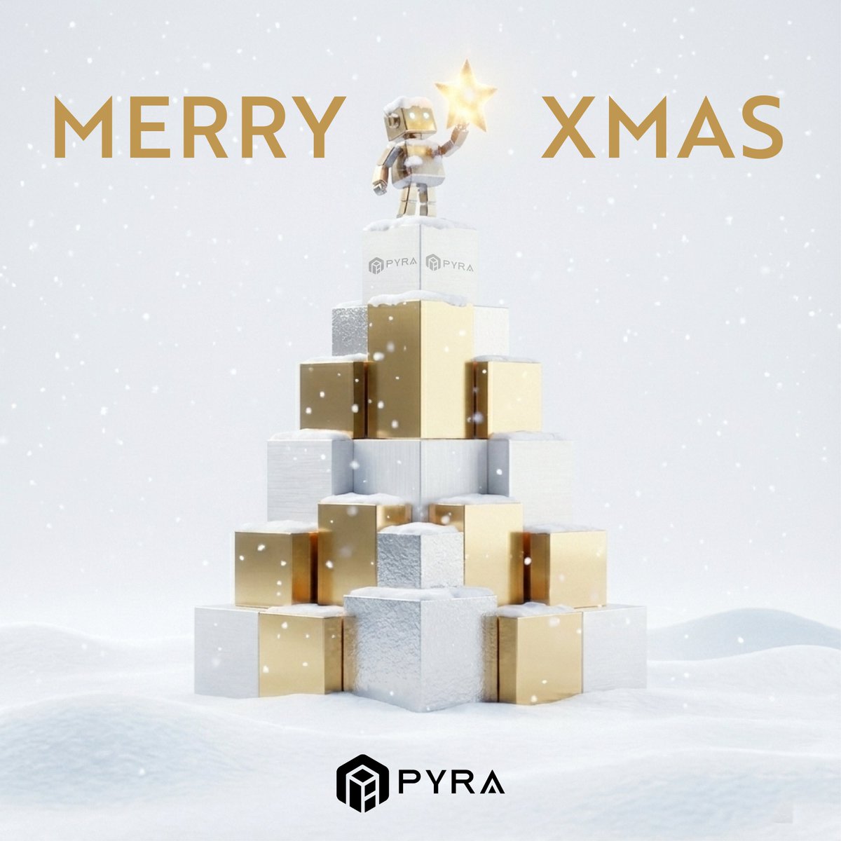 Pyraio's tweet image. This Christmas: Wishing for harmony between the human heart and the machine mind. May our creativity guide AI toward a brighter future for all beings.