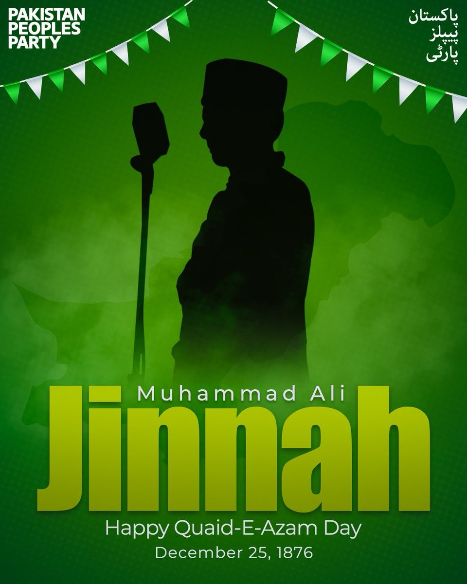 بابائے قوم قائدِاعظم محمد علی جناحؒ کو یومِ پیدائش پر خراجِ عقیدت پیش کرتے ہیں۔ قائداعظم آئین پسندی، قومی وحدت اور جمہوری اقدار کی لازوال علامت ہیں۔ انہوں نے ایک ایسے پاکستان کا خواب دیکھا جہاں مذہب، نسل یا پس منظر سے بالاتر ہو کر ہر شہری کو مساوی حقوق، وقار اور مواقع میسر ہوں۔