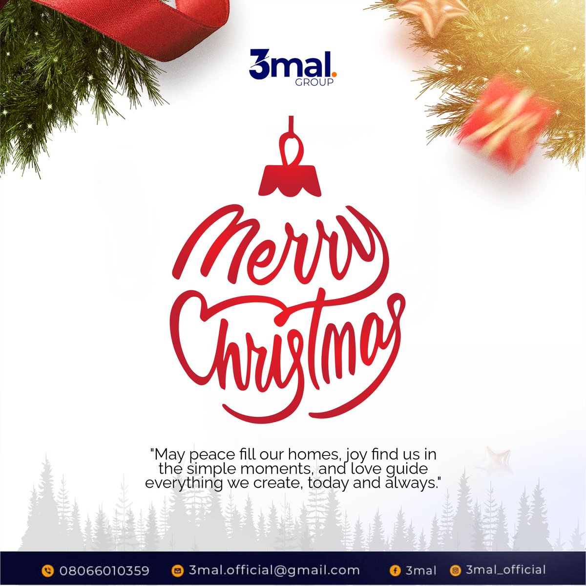 3mal_official's tweet photo. Merry Christmas from 3MAL Group 

May peace fill our homes, joy live in the simple moments, and love guide all we create, today and always. https://t.co/TzDYIOmUrs