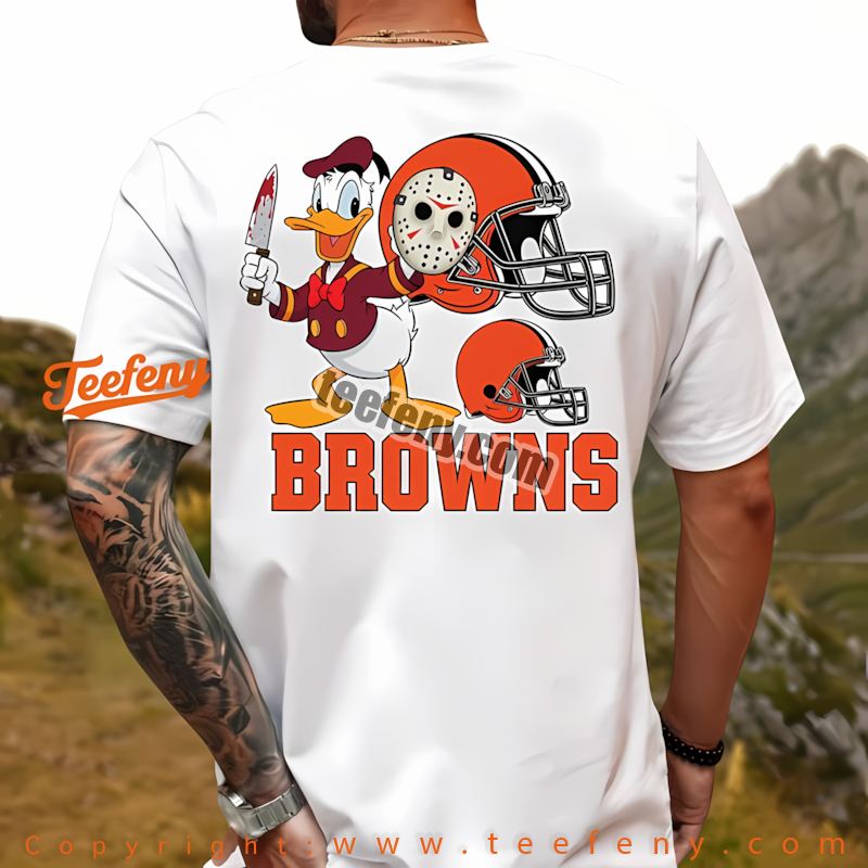 Teefenyshop's tweet photo. Cleveland Browns Donald Duck Jason Mask Halloween Shirt Men
Rush Order: https://t.co/wGZaIZ7hxE 
 
 #ClevelandBrowns #DonaldDuck #JasonMask #HalloweenShirt #MenFashion #NFLStyle #SpookySeason #Teefeny https://t.co/Gk8wnSHbTf