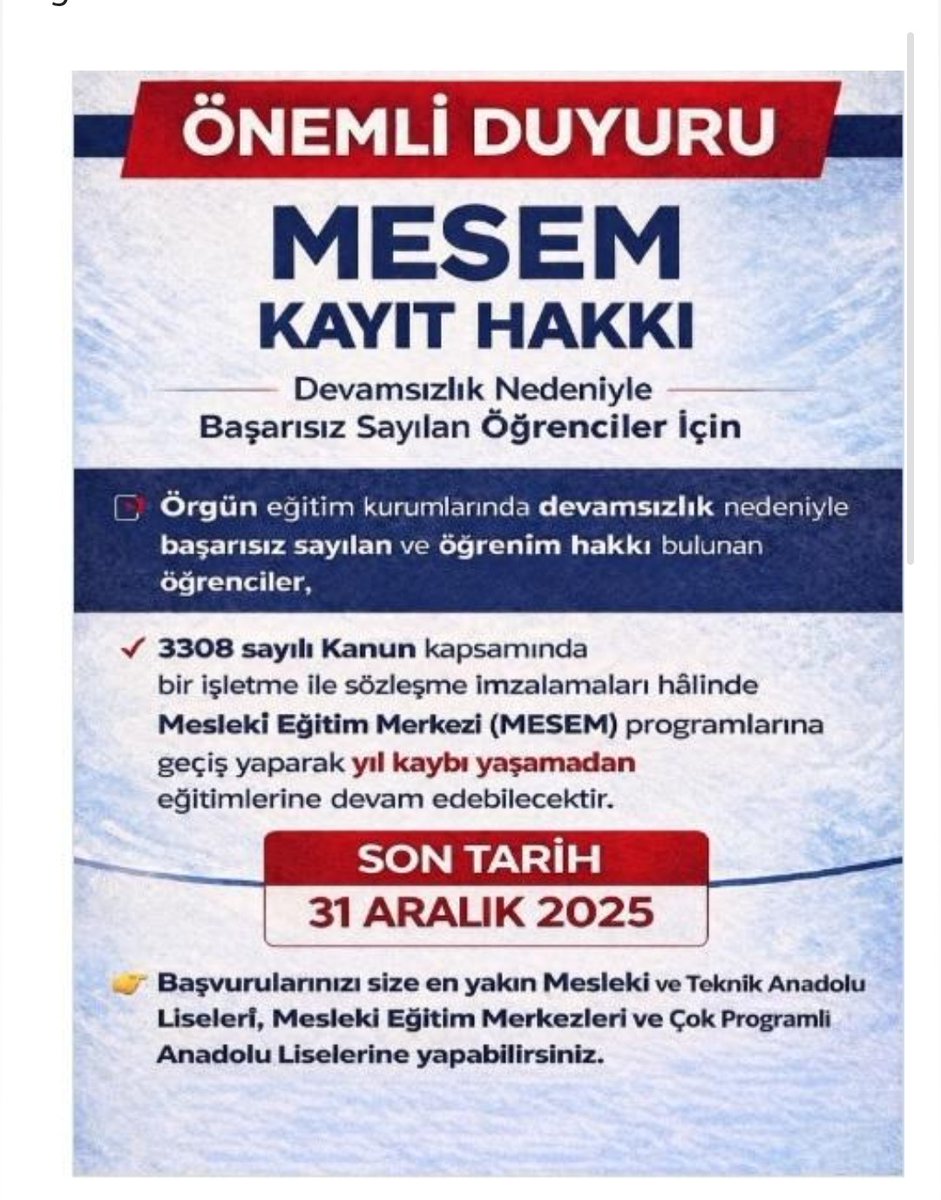 İşletme ile sözleşmenin yapılmış ve evrakların sisteme 31 Aralık 2025 tarihinde işlenmiş olması gerekmektedir.