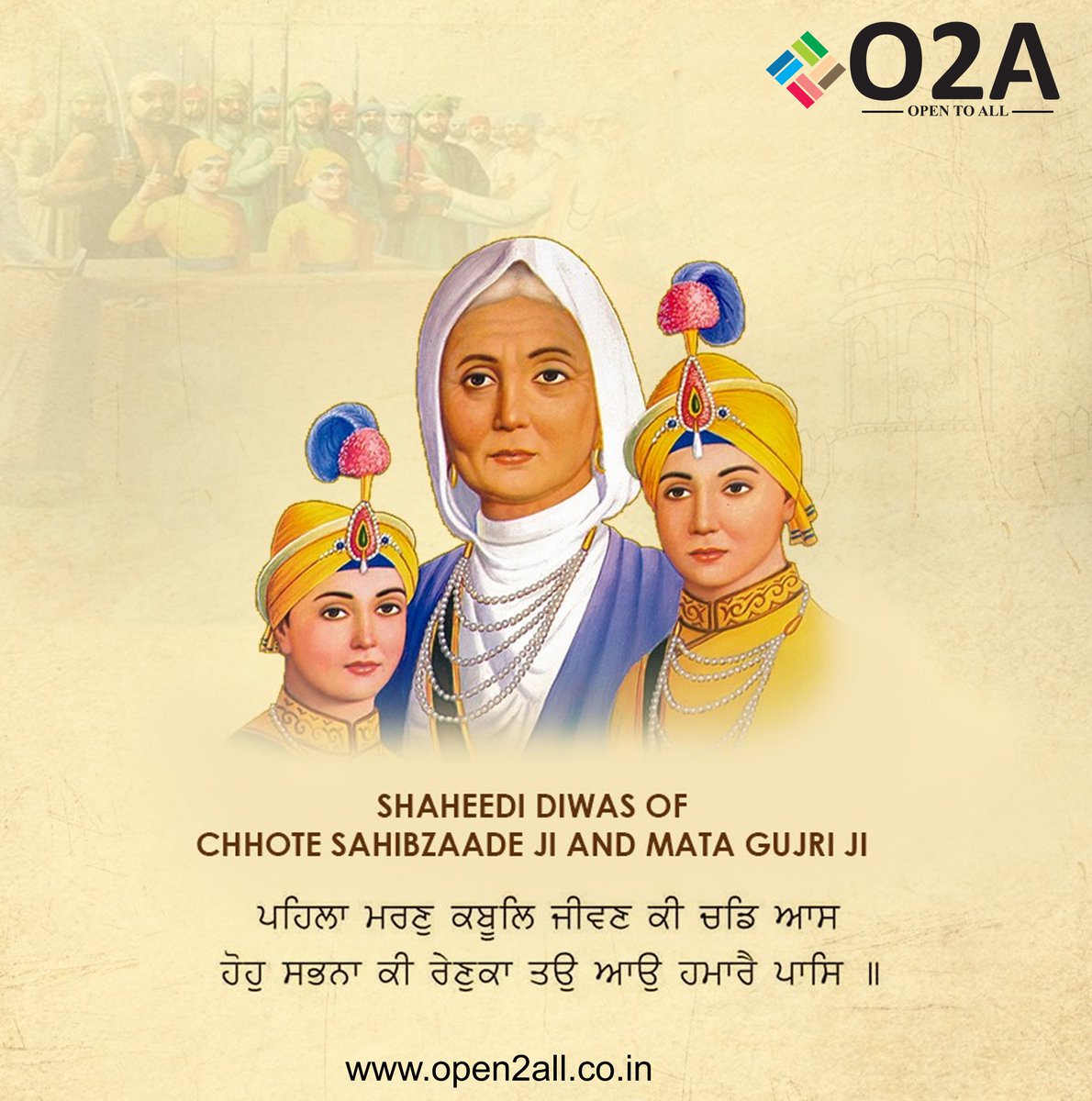 Open2allS's tweet photo. 🌺 Chhote Sahibzade Shaheedi Diwas 🌺

Today we honor the extraordinary bravery of Baba Zorawar Singh Ji and Baba Fateh Singh Ji, who displayed unmatched courage and stood firm in their faith at a very young age.

#ShaheediDiwas #LegacyOfBravery #faithandcourage🔥 https://t.co/OlVyqpyfE3