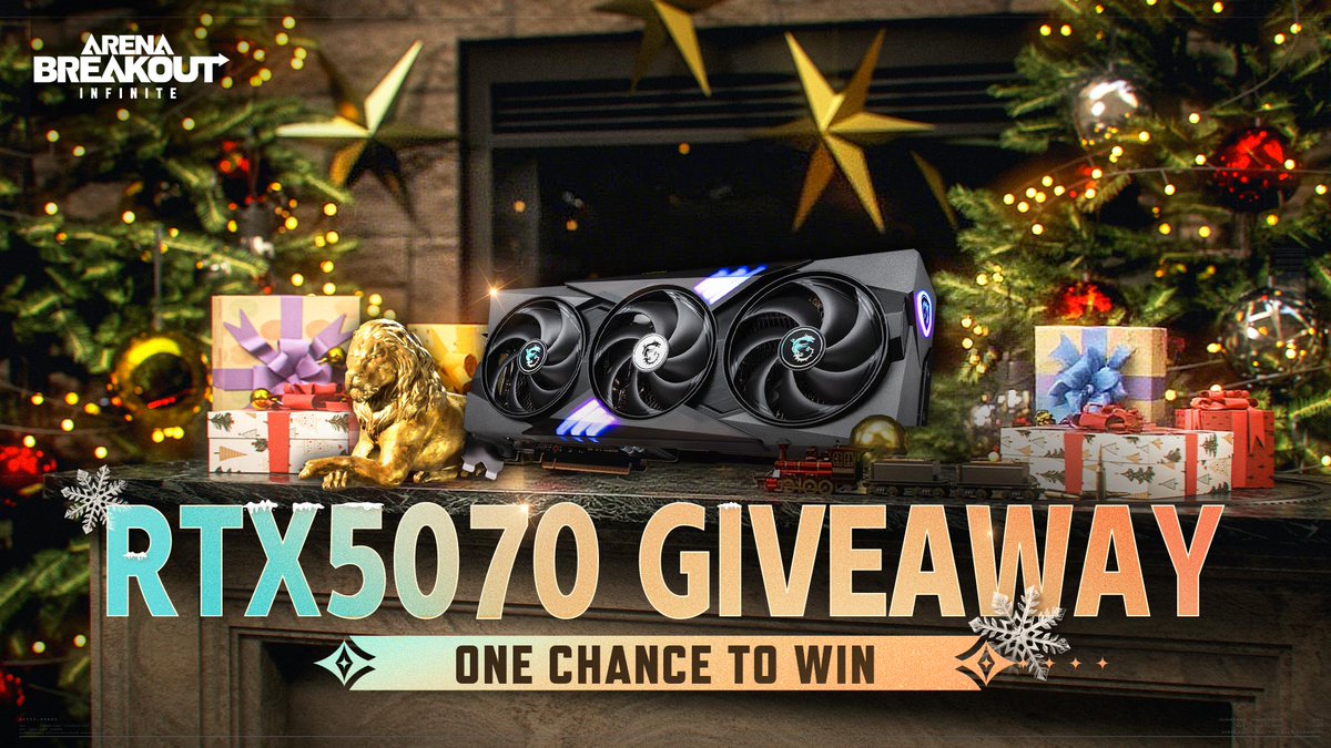 ArenaBreakoutPC's tweet image. Merry Christmas from #ABI!
To celebrate the holidays, we're giving away an RTX 5070 GPU! 

Want to win it?
1⃣ Follow us
2⃣ Like this post
3⃣ Retweet
4⃣ Tag a friend and wish them a Merry Christmas!

Winner will be picked from the comments.
Happy looting, Operators!…