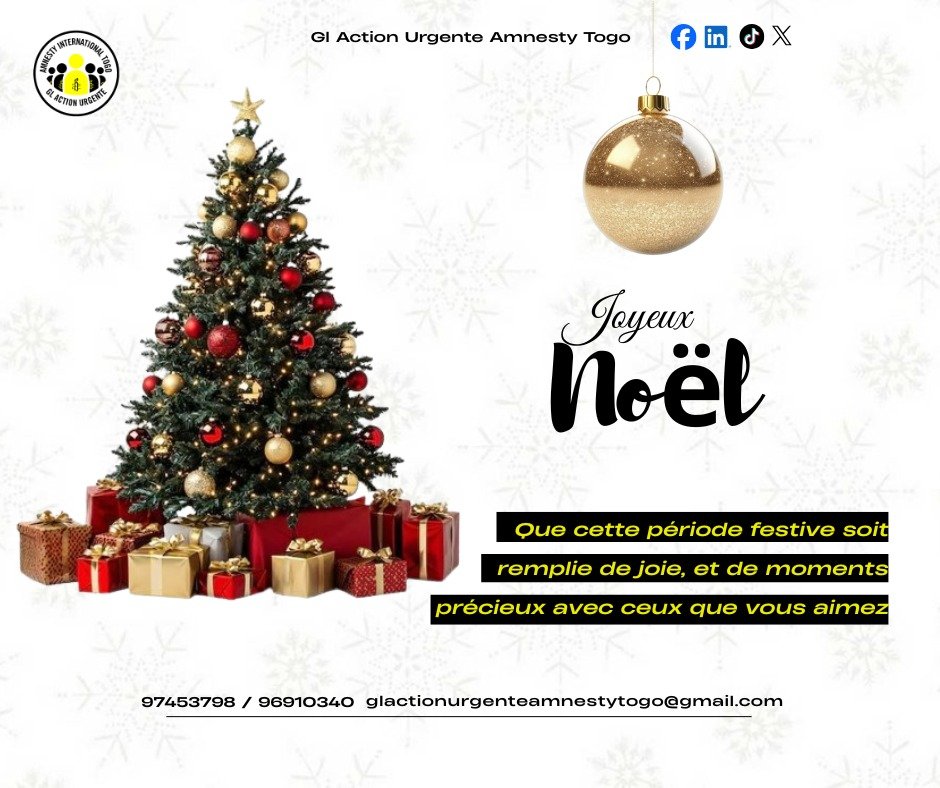 Joyeux Noël à toutes et à tous !
Que cette période festive soit remplie de joie, de paix et de moments précieux partagés avec ceux que vous aimez.
Prenez soin de vous, aimez sans compter et gardez le sourire. 
Belles fêtes de fin d’année !