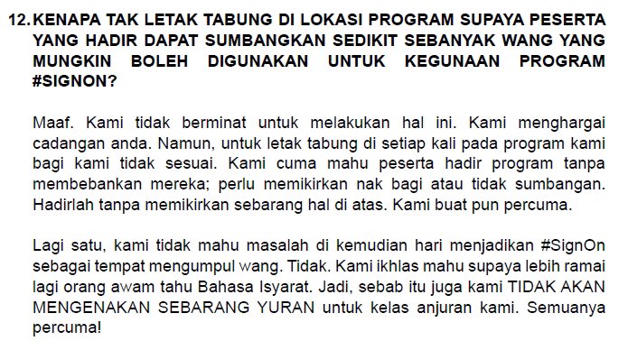 signonmalaysia's tweet photo. Antara soalan popular bagi kelas #SignOn Percuma anjuran kami : KENAPA TAK LETAK TABUNG? https://t.co/ksxn31wkwq