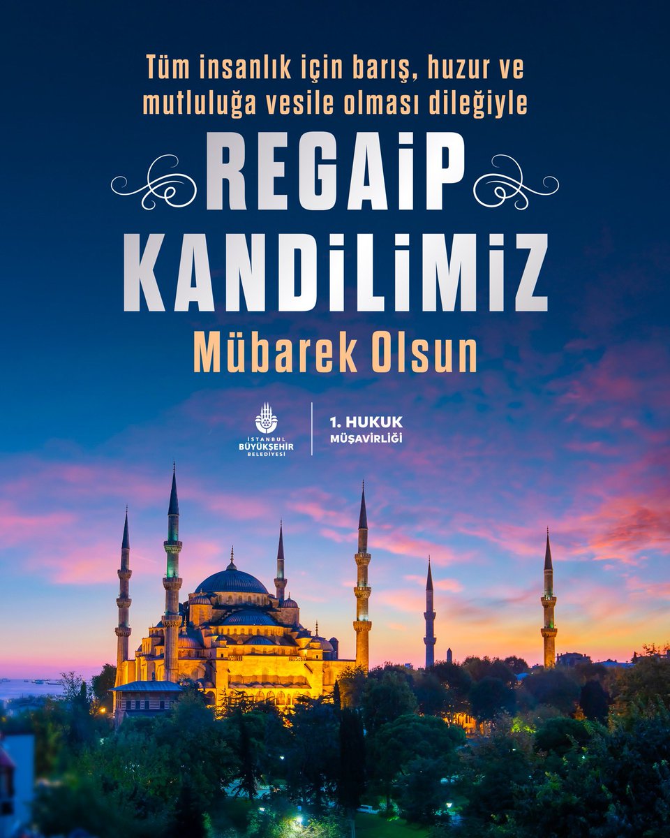 Tüm insanlık için barış, huzur ve mutluluğa vesile olması dileğiyle Regaip Kandilimiz mübarek olsun.