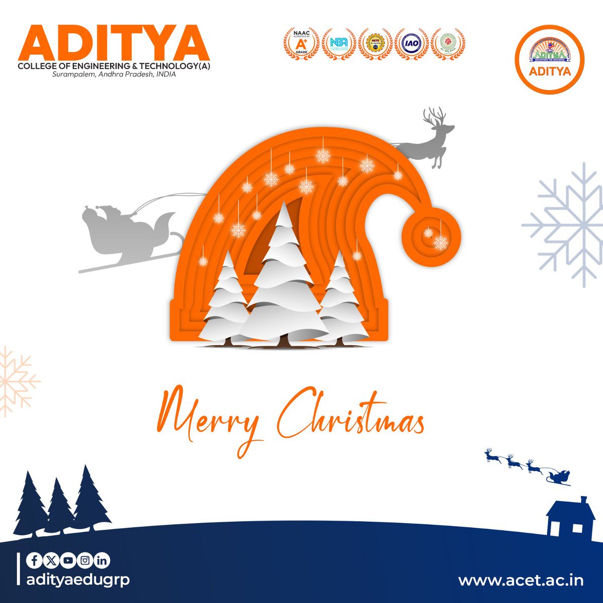 ACETaditya's tweet photo. This Christmas, may the campus be filled with warmth, positivity, and thoughtful moments.
Wishing the entire Aditya family a peaceful and joyful season.
Merry Christmas 🎄

#Aditya #SeasonOfJoy #FestiveWishes #CampusLife #KnowledgeAndGrowth https://t.co/AOQorzRvBc