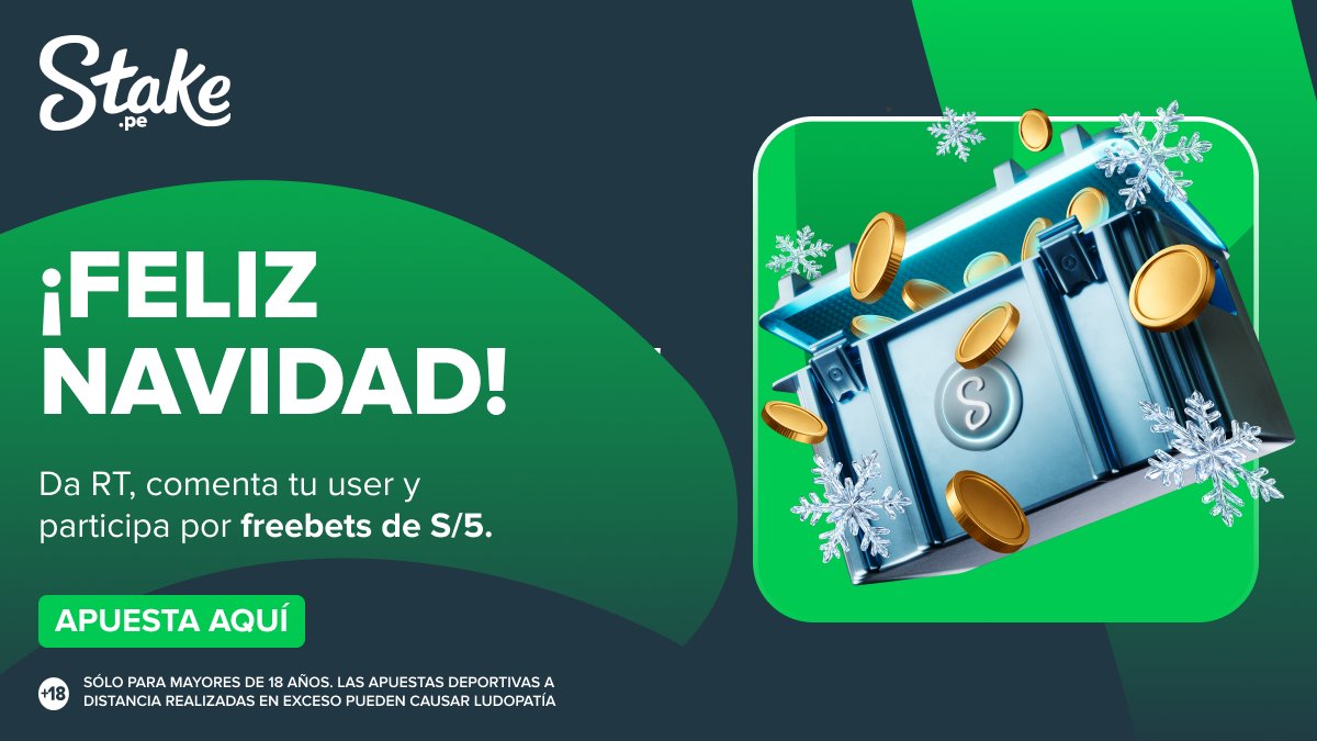 PeruStake's tweet image. ¡Feliz Navidad! 🎄🎅🏻

Hoy, 24 de diciembre, sortearemos 20 freebets de S/5 💸 entre todos los Stakers que den RT y comenten su user 📲

Un regalo de parte del Tío Stake 🎁