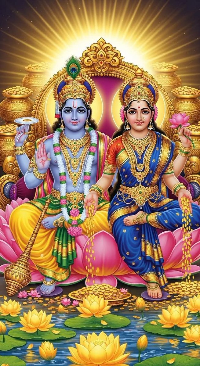 श्री हरि भगवान विष्णु-माता लक्ष्मी जी के प्रातः कालीन दिव्य अलौकिक दर्शन ।