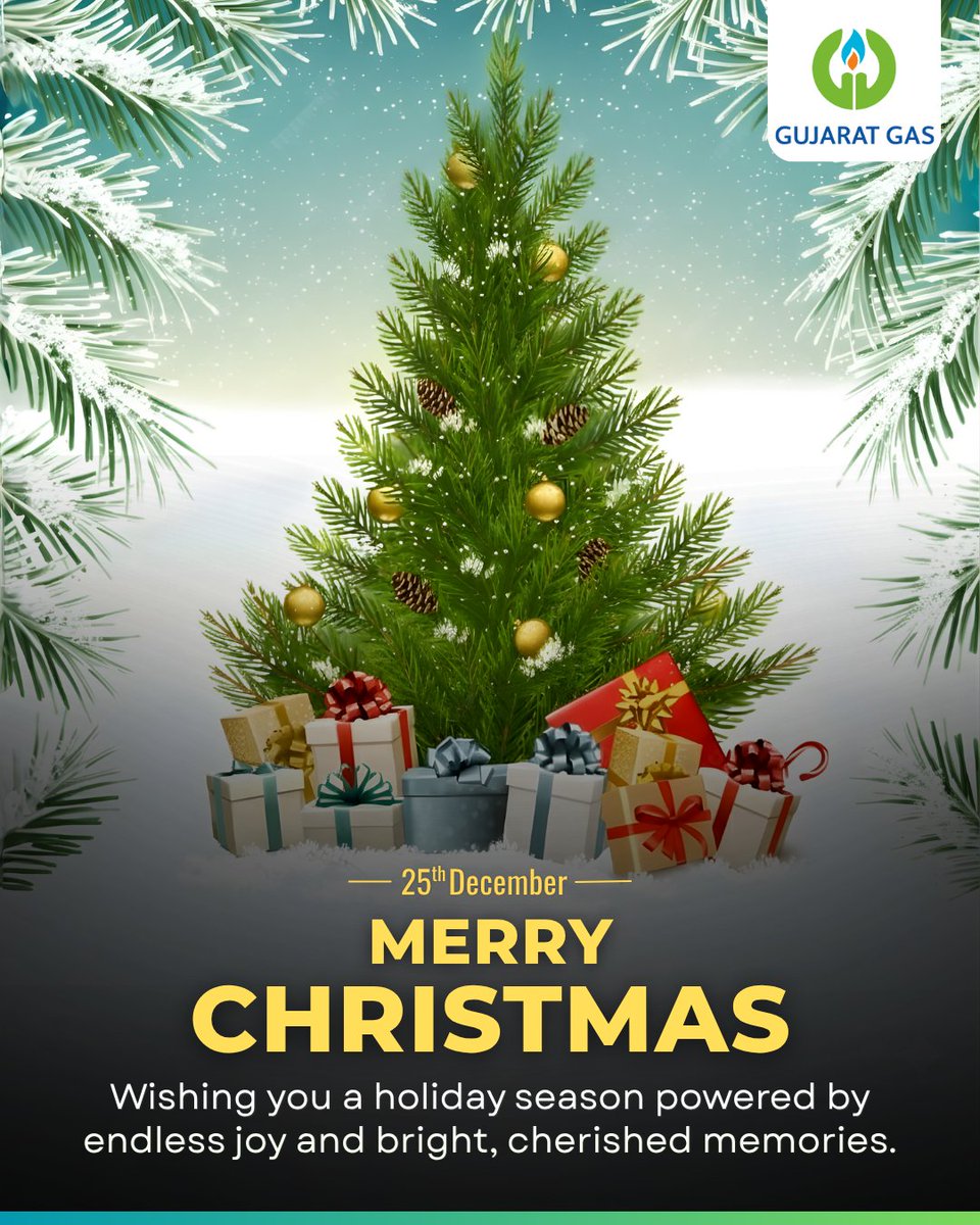 GujaratGasLtd's tweet image. May your holidays glow with joy, warmth, and bright memories. 🎄💛✨

Gujarat Gas wishes everyone a Merry Christmas filled with peace, cheer, and togetherness!

#MerryChristmas #SeasonOfJoy #FestiveEnergy #GujaratGas #HolidayHappiness #SpreadLove