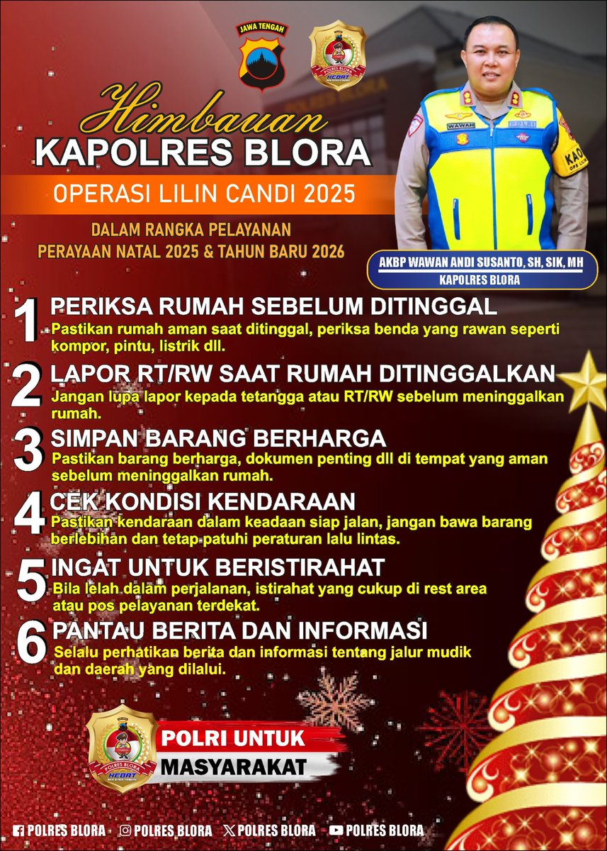Himbauan Kapolres Blora dalam Ops Lilin Candi 2025