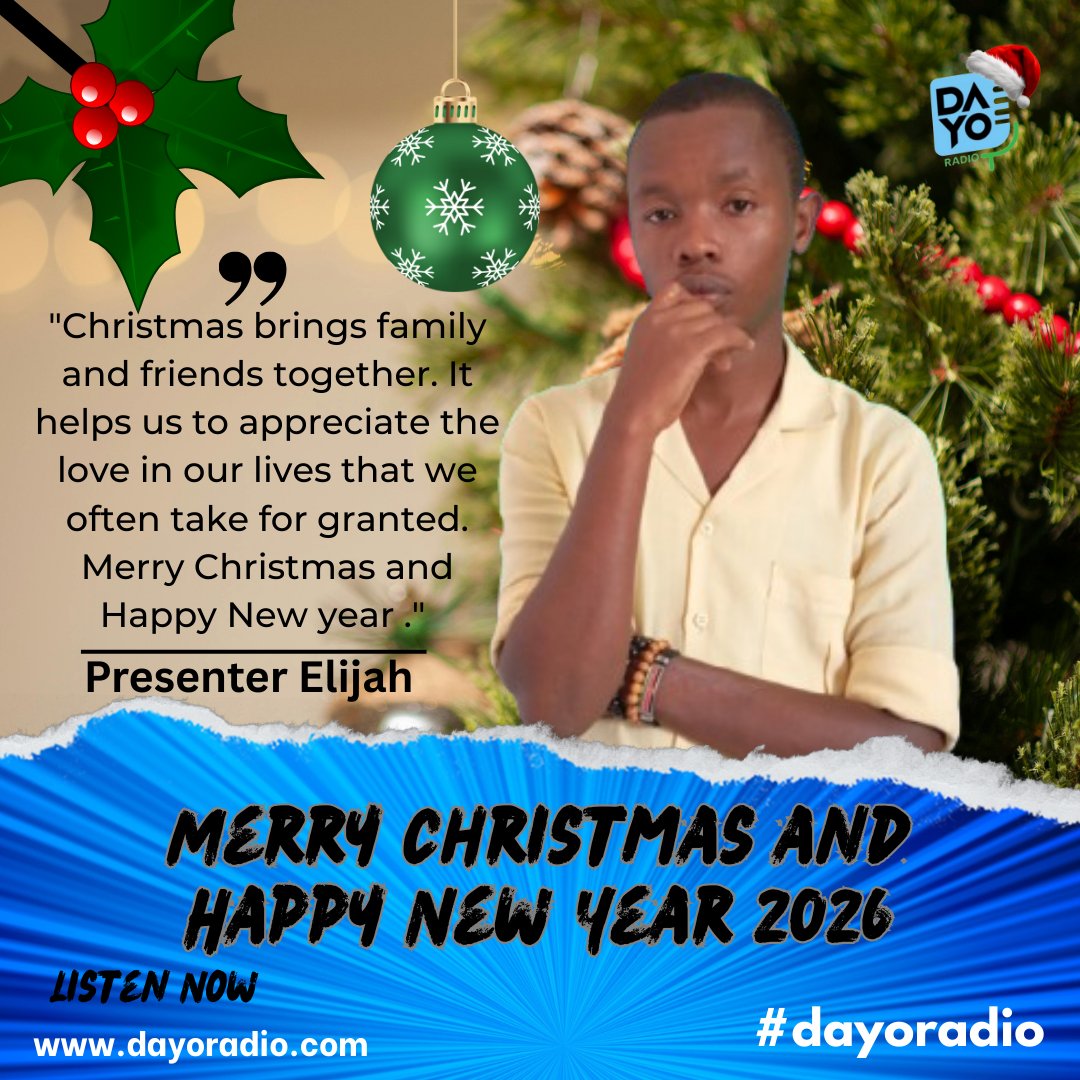 PresenterElijah's tweet photo. "Christmas brings family and friends together. It helps us to appreciate the love in our lives that we often take for granted. May the true meaning of the holiday season fill your heart and home with many blessings.
Merry Christmas and Happy New Year." 
#MerryChristmas https://t.co/Qo9bmbFY4L