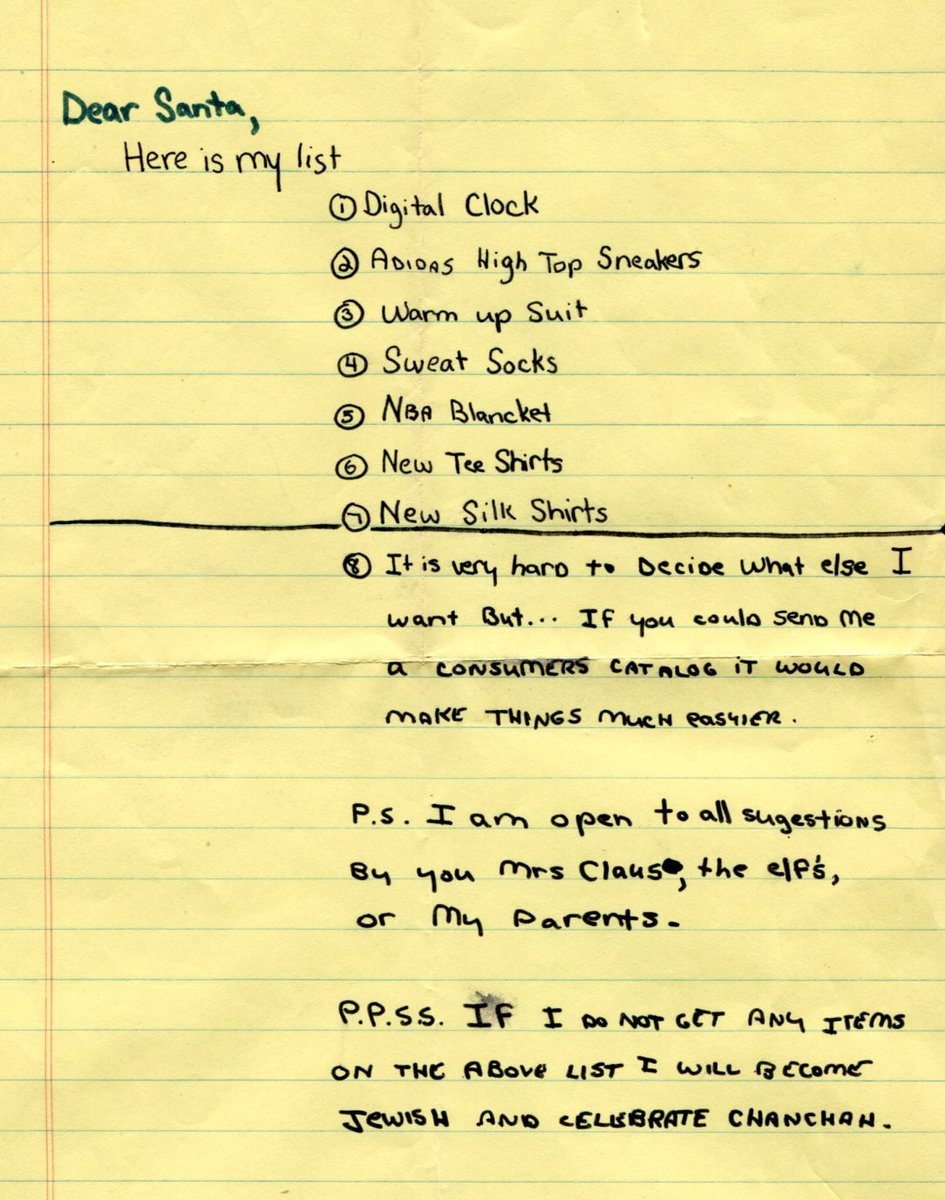 MattaNapkin's tweet photo. My annual posting of 7-year-old John Matta’s night-before-Christmas letter to Santa. I remember being the last one upstairs that night, loudly sliding it under his plate of cookies. Penmanship-wise, very little has changed. https://t.co/o9iomnCHmA