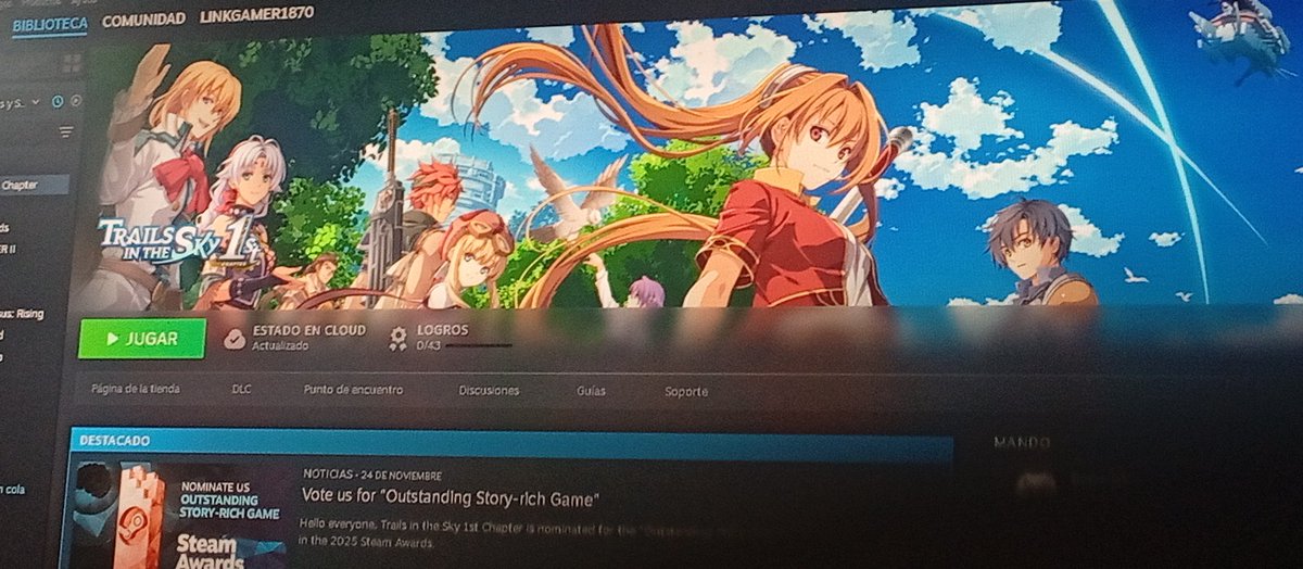 Link1870's tweet photo. Agradecido con el de arriba ahora si vamos a darle vicio #TrailsintheSky1st #remake #SteamGame https://t.co/4UxleX28Yx