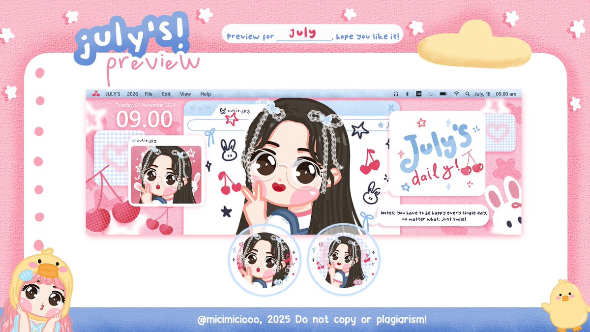 micimiciooo's tweet image. Rts are appreciated🫶🏻🍒🍓🤍

Ospek time! July membawa 3 layout baru, boleh bantu ospek jika ada kesamaan dengan ba layout lain tolong bisikin ya!
Terima kasih. 

#zonauang