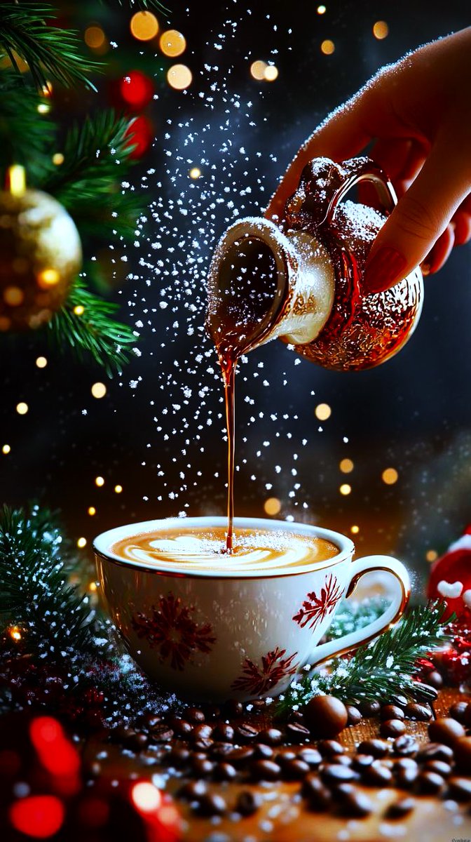 DigitalArtKyiv's tweet image. Good morning, friends! Wake up to the sparkle of snow and the aroma of coffee – my painting is for your inspiration! #MorningMagic #ArtistLife #ChristmasCoffee #Art #CoffeeArt