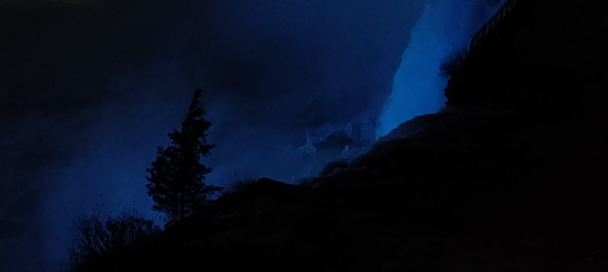 The Falls USA were extra dark tonight. (For some reason, much of the walkway lighting was doused.)