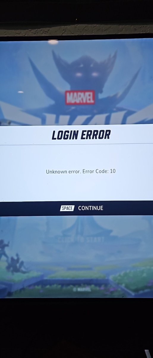 ET3RNO's tweet photo. @marvelrivals keep getting unknown error code 10 https://t.co/aEUeAVkmxq