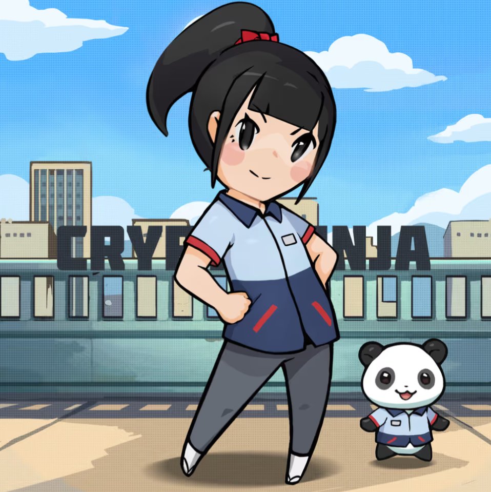 コンビニ衣装の咲耶とリーリー🌸🐼✨ #咲耶ジェネ #クリプトニンジャ咲耶