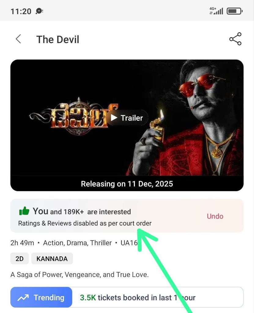 Rocky_Virat876's tweet photo. Why this court order blocking ratings &amp; reviews for #TheDevil, #MarkTheFilm and #45TheMovie 🤔
Don’t audiences have the right to share opinions after spending their time and money.
Hope the #ToxicTheMovie team looks into this and removes such restrictions at least for our film. https://t.co/Z40zsnINUL