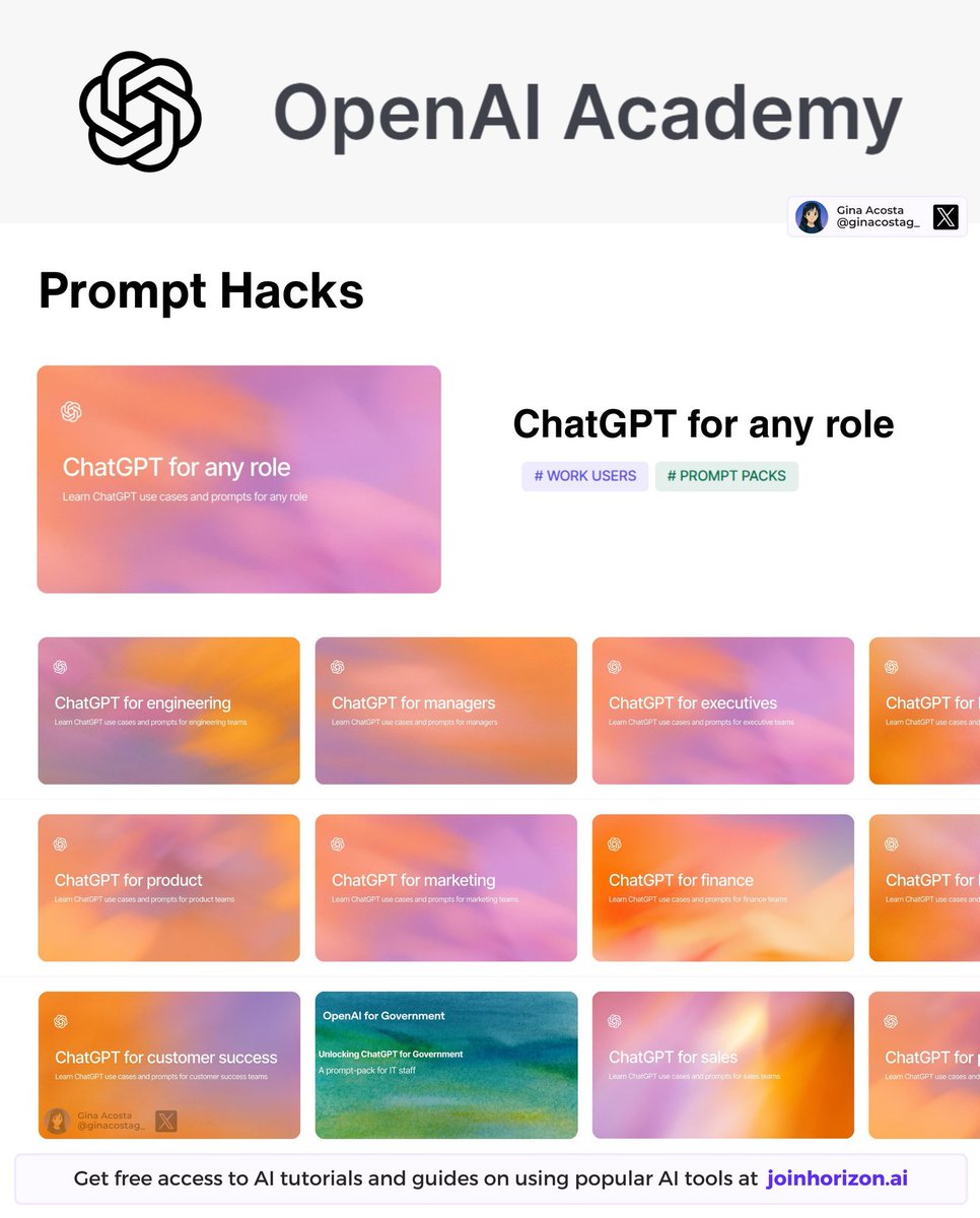 🔥 OpenAI 正式发布职位提示词！

300+ 现成可用示词

📍 适配：IT / 销售 / 产品 / 经理 / 工程师 / 市场 / 高管 / 客户成功

🔗 academy.openai.com/public/tags/pr…