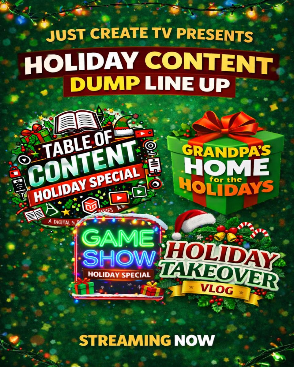 julianstephen's tweet photo. This holiday season, we had the pleasure of producing four holiday specials for our community 🎄✨

Enjoy clips from Gameshow, Table of Content, Grandpa’s Home for the Holidays, and our Vlog Takeover — made with love, laughter, and creativity. https://t.co/i496q6O9jh