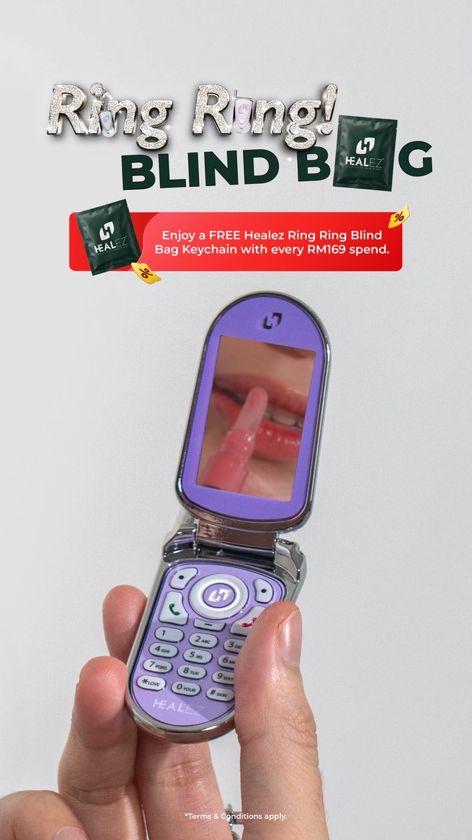 🚨 TikTok LIVE Exclusive!

Spend RM169 on TikTok Shop &amp; get a FREE Healez Ring Ring Blind Bag Keychain 🎁
* 1 per order
* Check “Gift with Purchase” before checkout

Join now! tiktok.com/@healezofficia…
