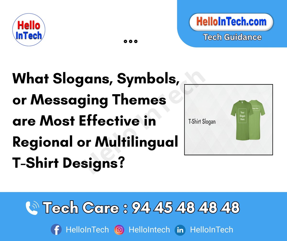 HelloIntec13514's tweet photo. What slogans, symbols, or messaging themes are most effective in regional or multilingual t-shirt designs?
If you would like more information, please visit the page.
https://t.co/BeuKdglWbd
#hellointech #tshirtdesign #multilingualmessaging #regionalslogans #culturalsymbols https://t.co/ybGZNRD6CM