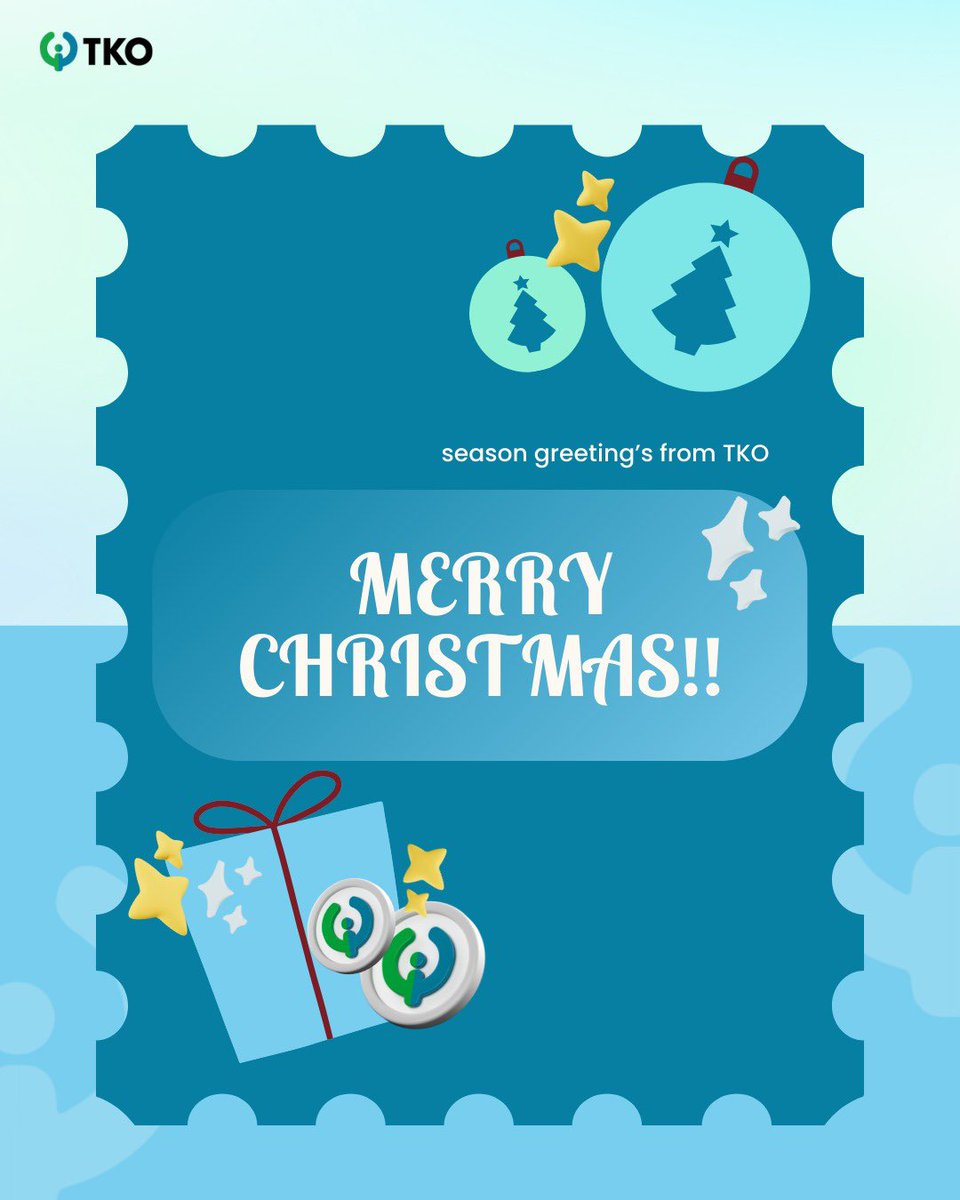 tokotoken_id's tweet image. TKO Token wishes; Merry Christmas to everyone celebrating!

Have a jolly great one 🎄

#TKO #KeepBuilding #OnwardsAndUpwards