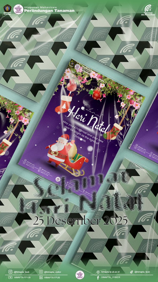 [SELAMAT HARI NATAL 2025] 🎄

Selamat Natal 2025 bagi seluruh umat Kristiani 🤍
Semoga Natal membawa damai, sukacita, dan kebahagiaan untuk kita semua ✨

HIMAPTA… Oyiker!!! ✊
Infokom HIMAPTA FPUB | 2025

#HIMAPTA #OYIKER #HIMAPTA2025