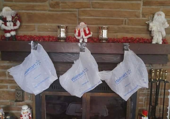 The stockings were hung by the chimney with care