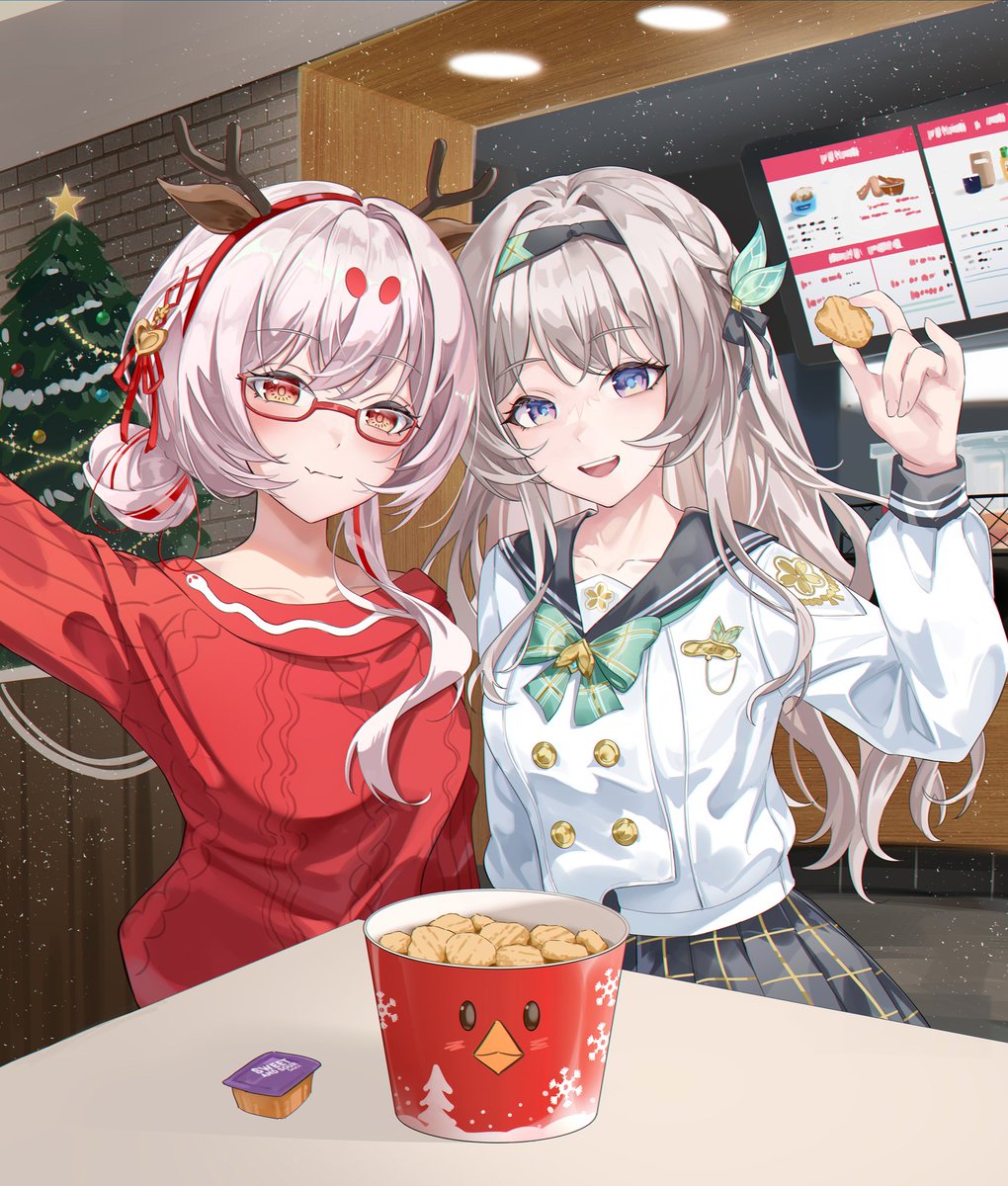 Yumie and Firefly enjoying chicken dinner
🎄Merry Christmas🎄
 #HonkaiStarRail #Scribblenoko