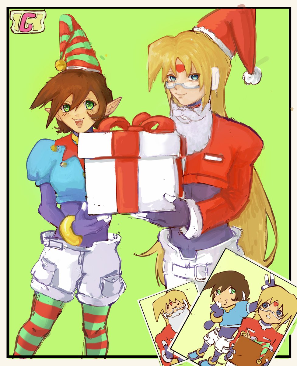 iluvoldmanyaoi's tweet photo. Merry Christmas from the Giro Express!! ..featuring a wip where I only finished the faces 🎉🤧 #MegamanZX #MerryChristmas #ロックマン https://t.co/Aa2w6REQHp