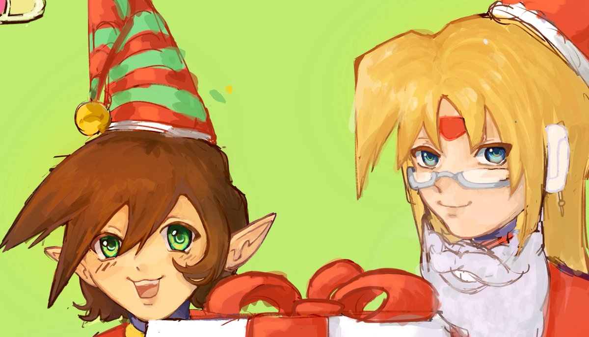 iluvoldmanyaoi's tweet photo. Merry Christmas from the Giro Express!! ..featuring a wip where I only finished the faces 🎉🤧 #MegamanZX #MerryChristmas #ロックマン https://t.co/Aa2w6REQHp