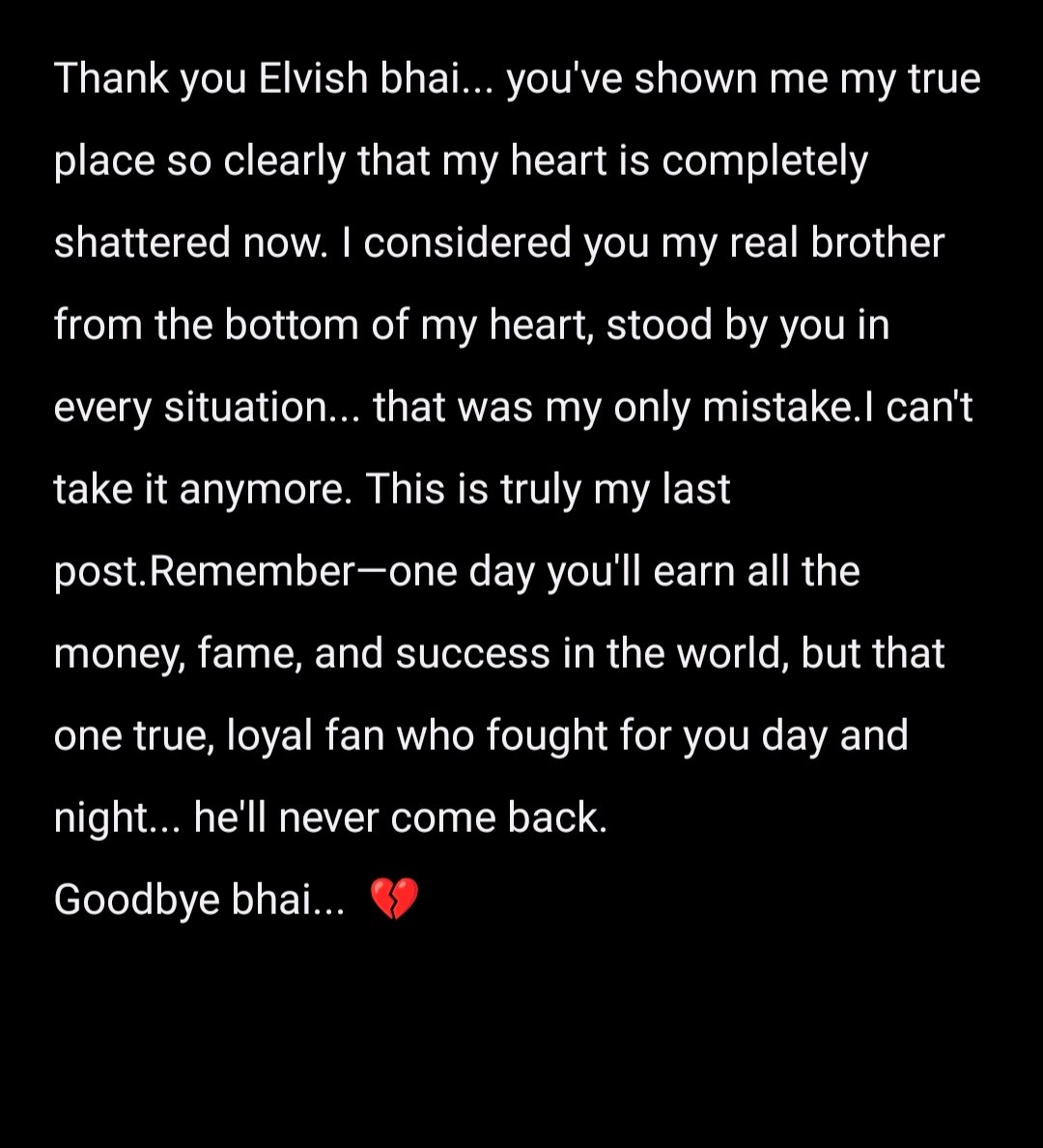 GauravS76854551's tweet photo. #ElvishYadav𓃵 #ElvishArmy𓃵 💔💔
Ram ji bless you forever 🕉️♾️🙏 
@ElvishYadav  love you Bhai ❤️💔 https://t.co/6TmBU5oWwR