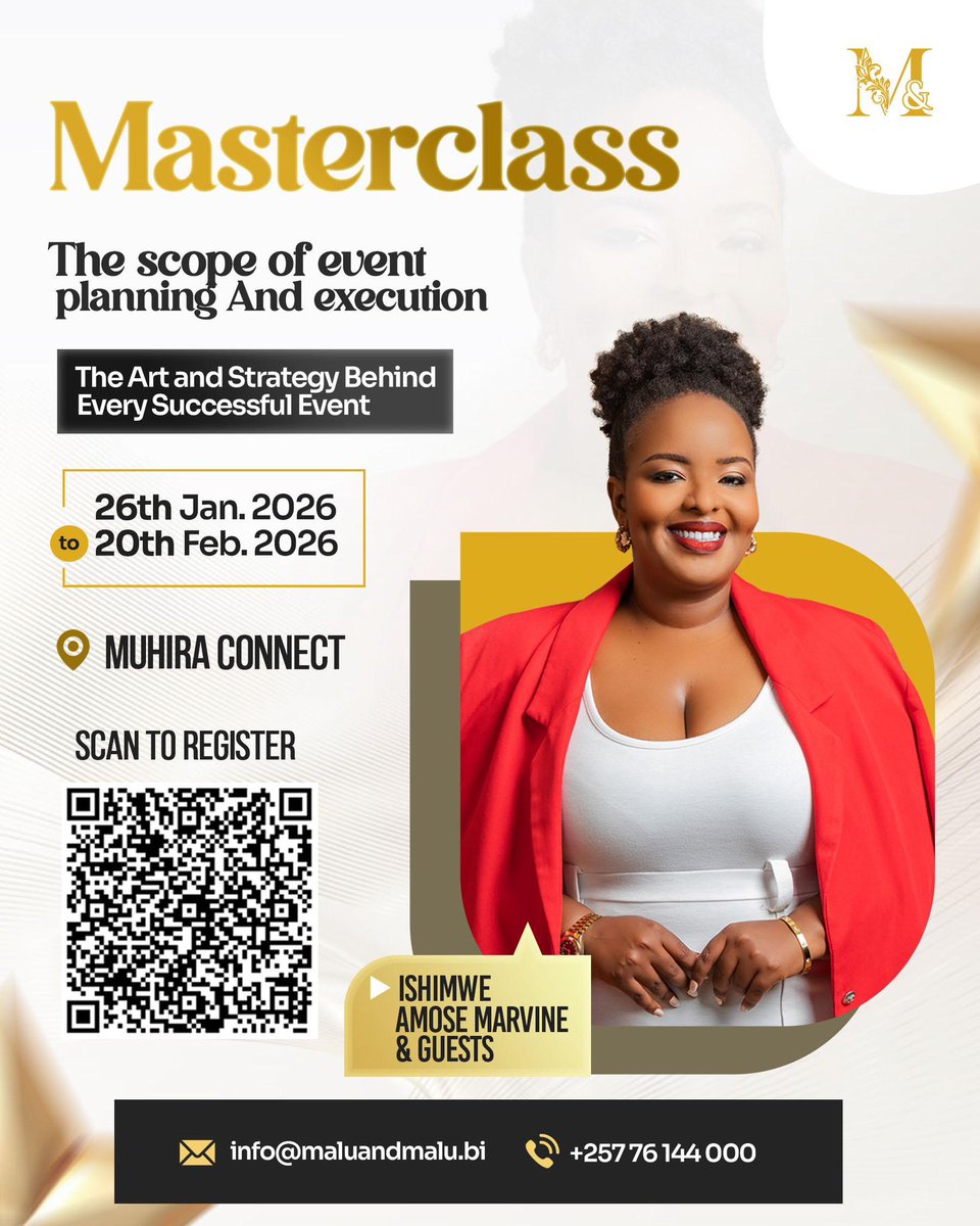 MaluandMalu_'s tweet photo. Beautiful peopleeee 🗣️😌
You asked, we delivered ✨
Malu & Malu Event Planning & Execution Masterclass is here, where strategy meets creativity 💡🎉
Learn the process. Master the craft. Do events the right way 😎
Scan to register🤳🏾
#abatwip #MaluMalu #EventTwitter #Masterclass https://t.co/IbFCyYRGjx