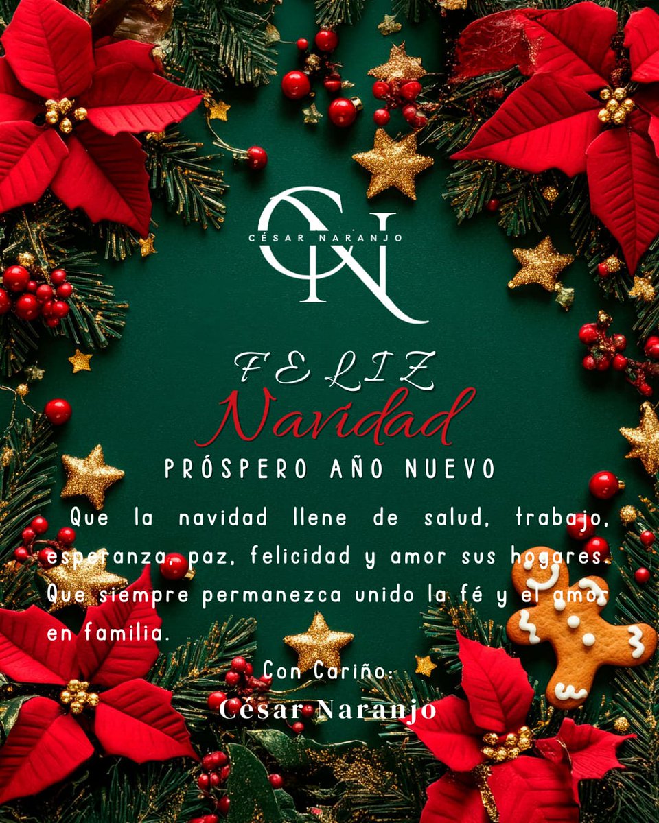 17Jarocho's tweet photo. Que la magia de la Navidad ilumine tu camino durante todo el año nuevo y llene tu hogar de amor, paz y felicidad.❤️

#CésarNaranjo #ElOsoBaloo #ElZurdo #feliznavidad #felicesfiestas https://t.co/JquHbjiEUO