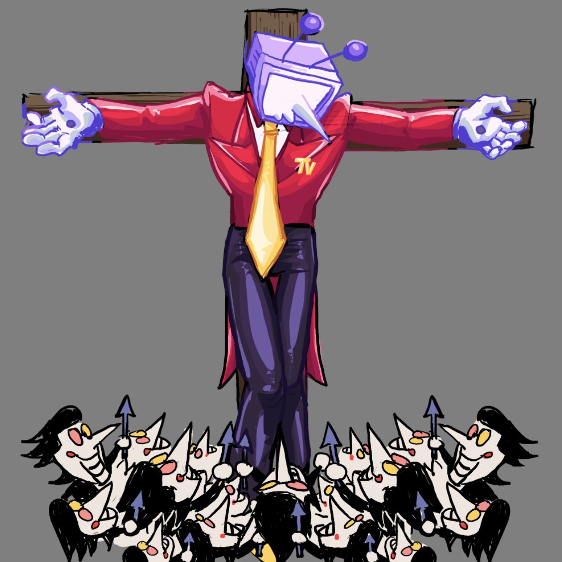 i wanted to get something christmas related done but i had to draw tenna getting tortured