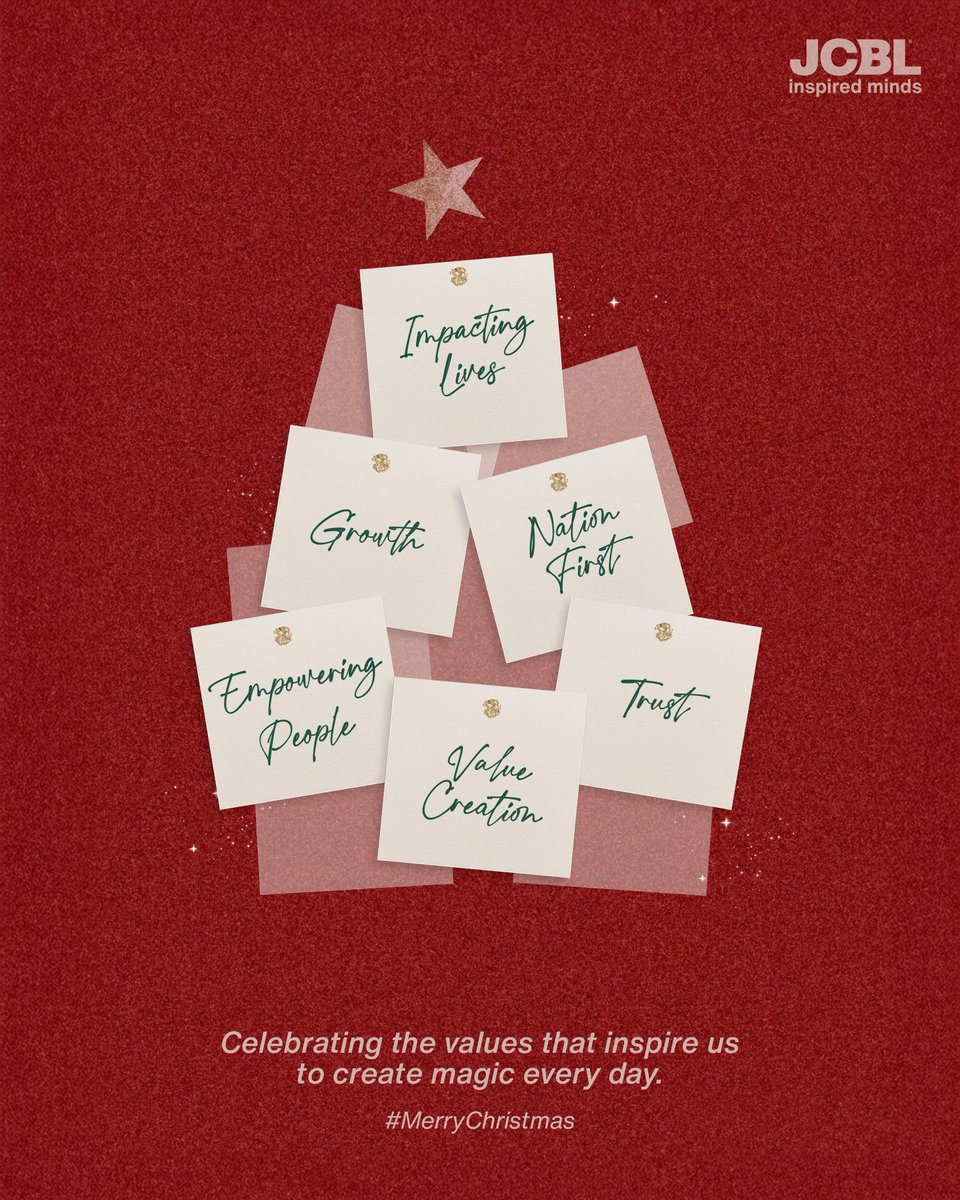 Christmas reminds us of what truly matters—people, purpose, and a brighter tomorrow. 

Wishing you a warm, hopeful &amp; very Merry Christmas from the JCBL family.  

#MerryChristmas #SeasonOfJoy #InspiredMinds #JCBLGroup