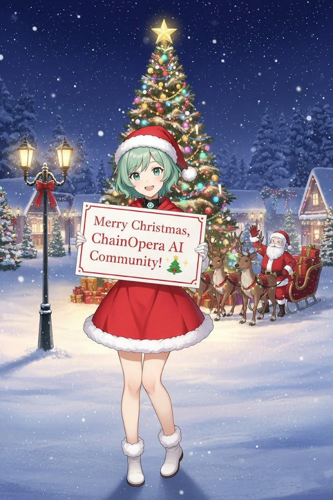 Jinchainne's tweet photo. Wishing ChainOpera AI and the community a peaceful Christmas and a brilliant New Year! May we stay united, keep creating without limits, and turn every “build” into a “breakthrough” in 2026.
#ChainOpera $COAI #ChainOperaCommunity #ChainOperaAI #MerryChristmas #Hello2026 https://t.co/C9hBZjwjaX