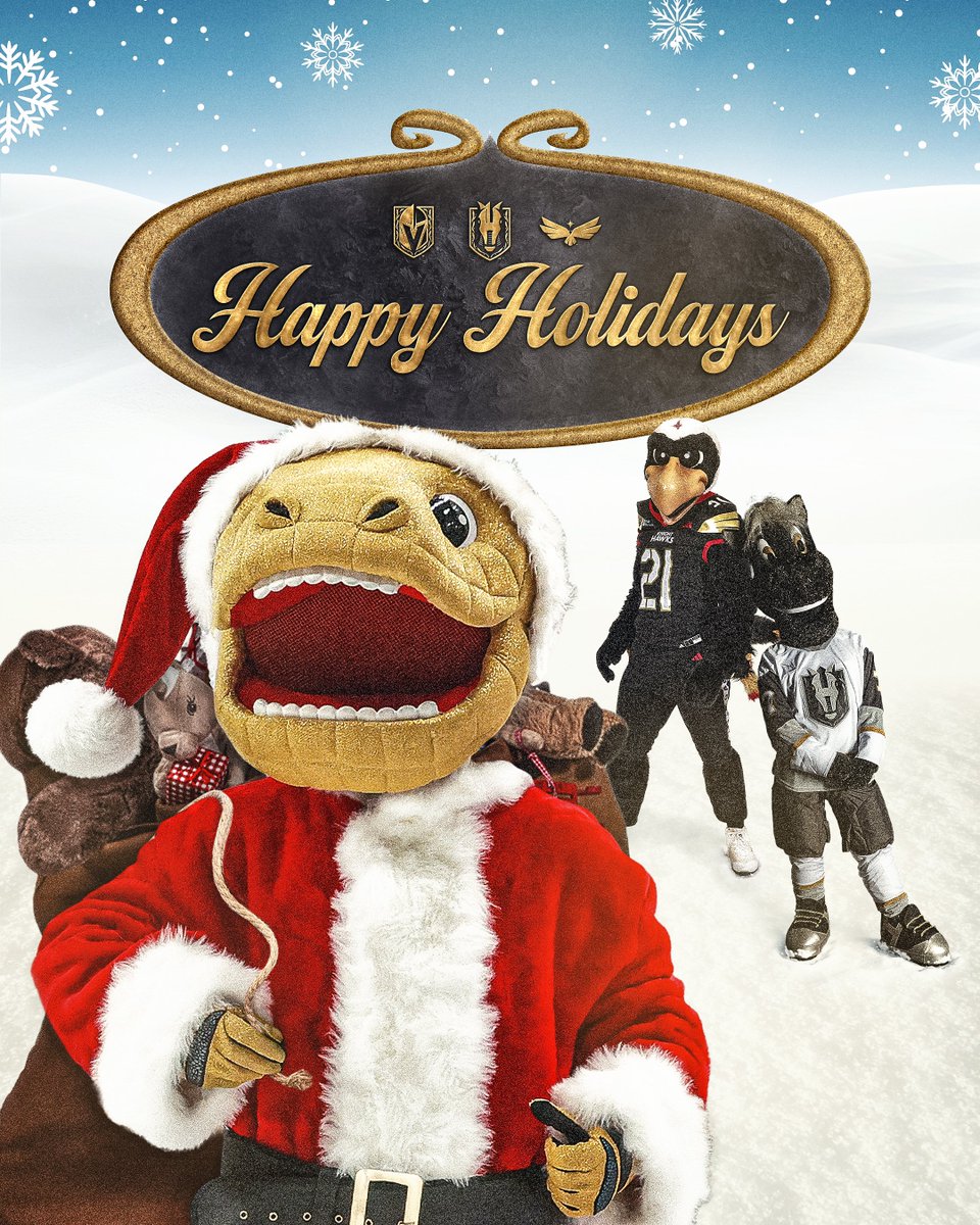 GoldenKnights's tweet image. Happy Holidays from our VGK fam to yours 💛🎄
