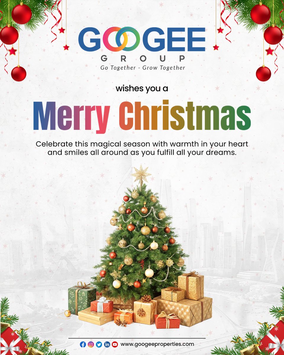 googeeproperty's tweet image. Wishing you a Merry Christmas and a season filled with opportunity, growth, and new possibilities. 
#MerryChristmas #OpenPlots #LandDevelopment #RealEstateInvestments #HolidayGreetings #GrowthOpportunities #BharatFutureCity #TelanganaRising #SouthHyderabadRealEstate