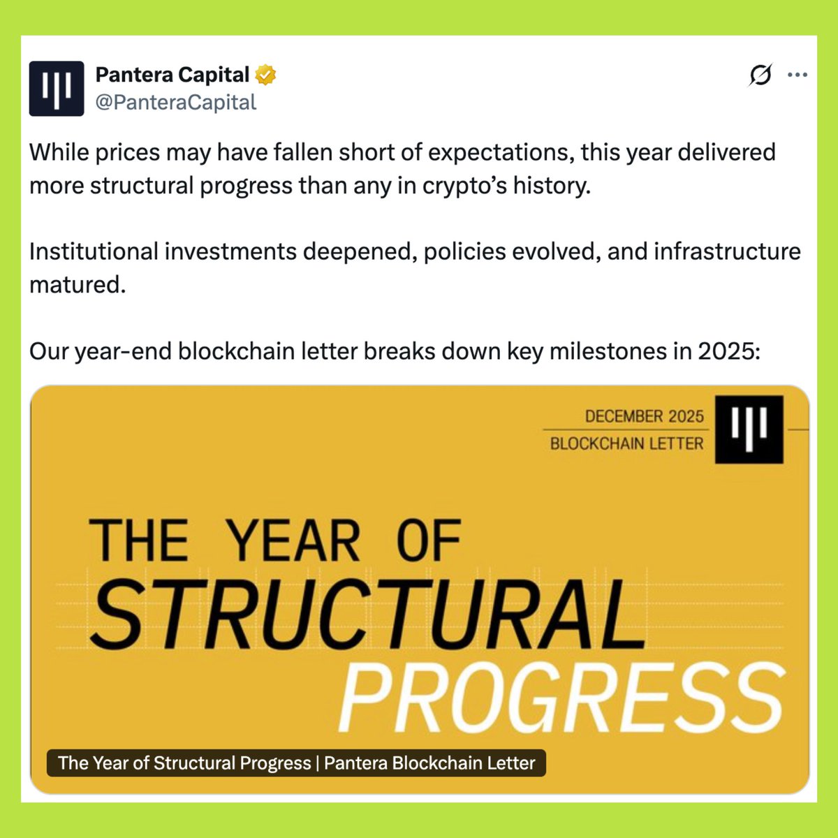 🚀 2025 KHÔNG PHẢI NĂM CỦA GIÁ.
2025 LÀ NĂM CỦA NỀN MÓNG.

Bitcoin không “bay” như nhiều người kỳ vọng. Nhưng phía sau biểu đồ, crypto vừa trải qua cuộc chuyển mình lớn nhất lịch sử.

Lần đầu tiên, Mỹ có chính quyền thân crypto.
SEC đổi tư duy.
Hàng loạt