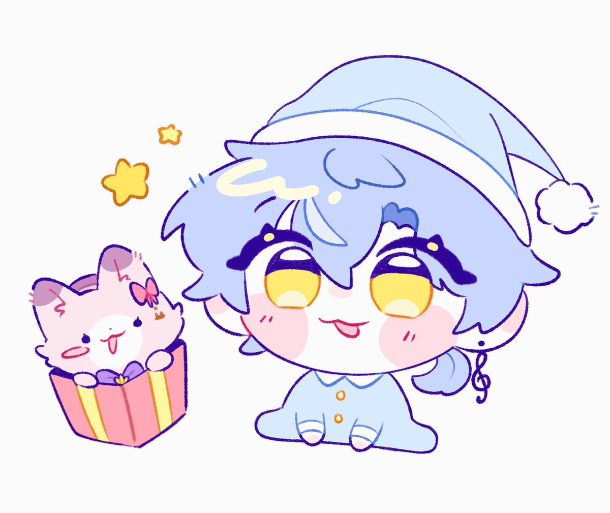 여러분 이 개쩌는 그림을 봐주세요...
저 산타 안 믿는데 산타는 실존했어요...

배람이가 선물해줬는데 진짜진짜 너무 귀엽지 않나요ㅠㅠㅠ 진짜 저 순진 무구한 눈하며 누르면 삑 소리 날 것 같은 귀염뽀짝이ㅜㅜㅜ행복사 합니다 제 기일은 크리스마스니까 기억해주세요 최고의 크리스마스입니다😇