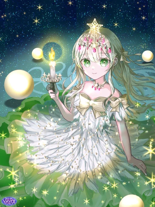 ☆*:.。. 2025年12月 .。.:*☆ コールドムーンふたご座流星群クリスマスイラスト