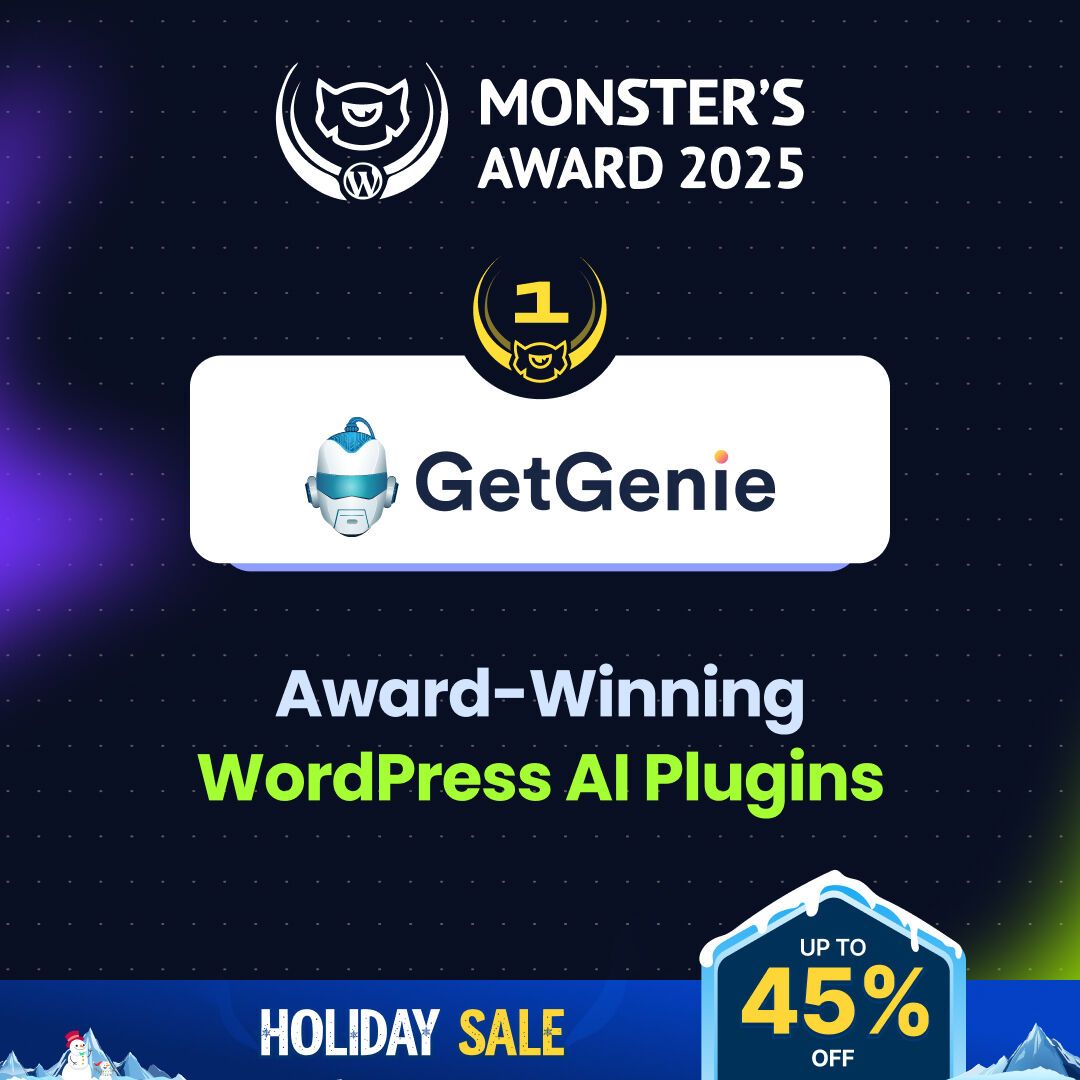getgenieai's tweet photo. 🏆 Another proud moment for GetGenie!

We’re honored to be recognized at @templatemonster  𝗔𝘄𝗮𝗿𝗱 𝟮𝟬𝟮𝟱 as for 𝗪𝗼𝗿𝗱𝗣𝗿𝗲𝘀𝘀 𝗔𝗜 &amp; 𝗠𝗮𝗿𝗸𝗲𝘁𝗶𝗻𝗴 𝗣𝗹𝘂𝗴𝗶𝗻.

Thank you for being part of the journey. The best is yet to come!💙

#MonstersAward2025 #WordPressAI https://t.co/IjDR8iMIwc