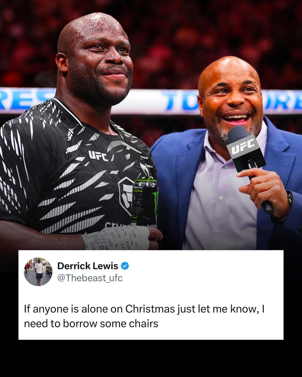 MMAUNCENSORED1's tweet image. Derrick Lewis has a message for anyone alone on Christmas 👀😂
