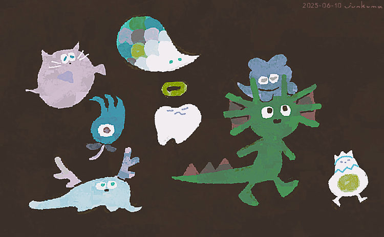 「謎のぷにぷにのひとたち」|junkumaのイラスト