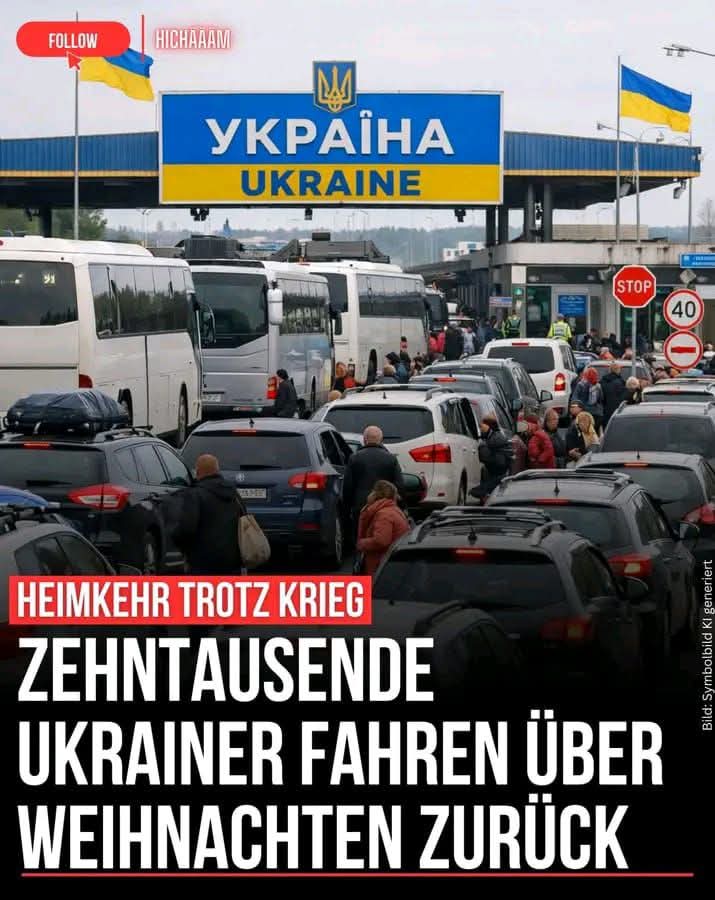 Die jetzt über die Feiertage in ihrer Heimat zurückfahren sollen auch bitte in der Ukraine bleiben es sind nämlich keine Flüchtlinge es muss Schluss sein uns weiterhin  für blöd zu verkaufen.🤷🏻‍♂️
