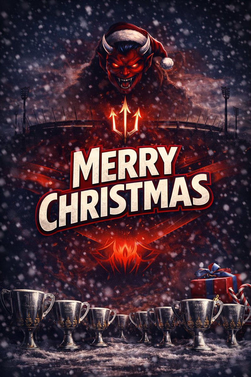 coachcavcam's tweet image. 🎄Putting a shithouse 2025 safely in the bin.
All we’re asking Santa for is:

• healthy bodies
• functioning game plans
• Harveys continued meteoric rise 

Merry Christmas, Dees fans. We go again. 🔴🔵